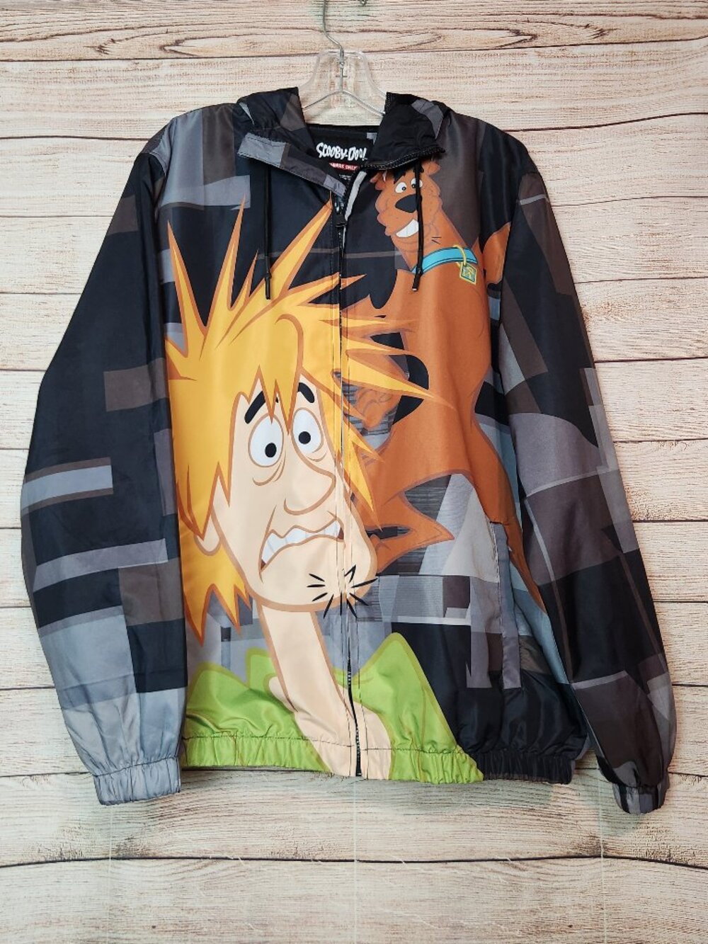 Scooby-Doo x Members Only Zip Up Windbreaker Jacket w/Hood Hoodie Men’s Large